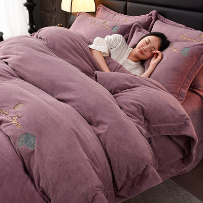 2025新款珊瑚绒四件套冬款牛奶绒床单被套法兰绒床上用品南通家纺