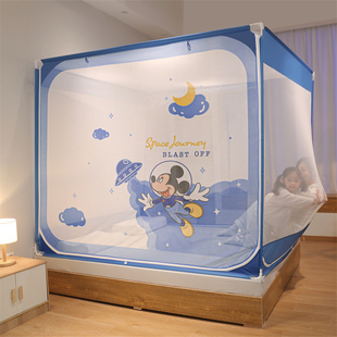 2025新款儿童防摔蒙古包蚊帐全底加粗支架坐床拉链全封闭家用卧室