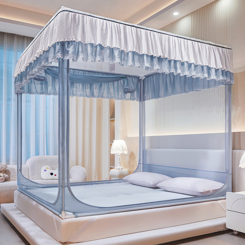 蒙古包蚊帐家用卧室2025新款免安装防摔纹帐全底婴儿童全包一体式