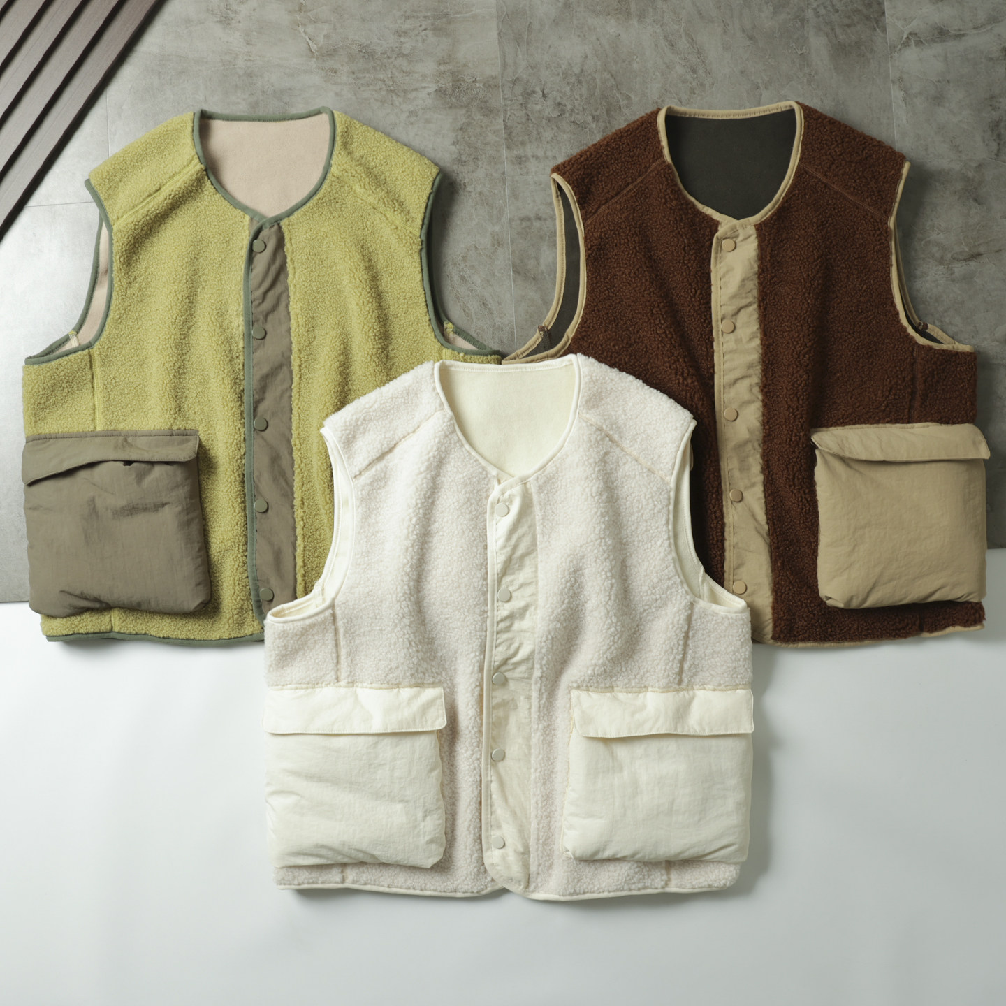 大厂订单！秋冬户外山系情侣款撞色拼接羊羔绒外穿马甲摇粒绒背心,男装,常规马甲,淘宝优惠券,粉丝福利购,淘宝优惠卷