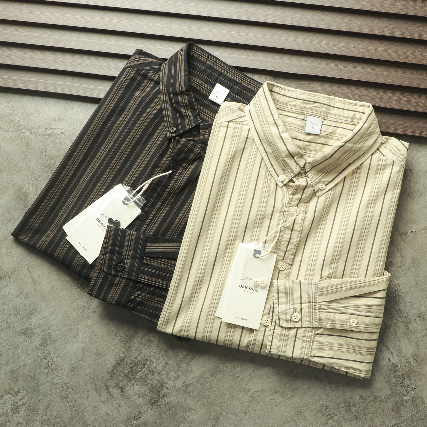 翻领长袖复古文艺雅痞港风衬衫潮