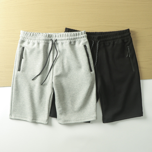 男运动休闲松紧腰五分短裤 外贸尾货夏季 压胶拉链 基础百搭