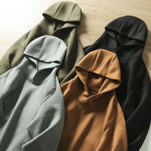 太空棉空气隔层面料 外贸尾货春秋情侣男女连帽休闲套头卫衣外套