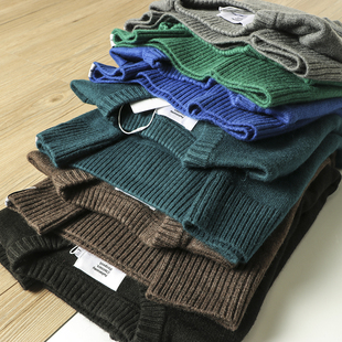 难得一见的高品质 冬季新款男士厚实保暖纯色圆领套头毛衣外套