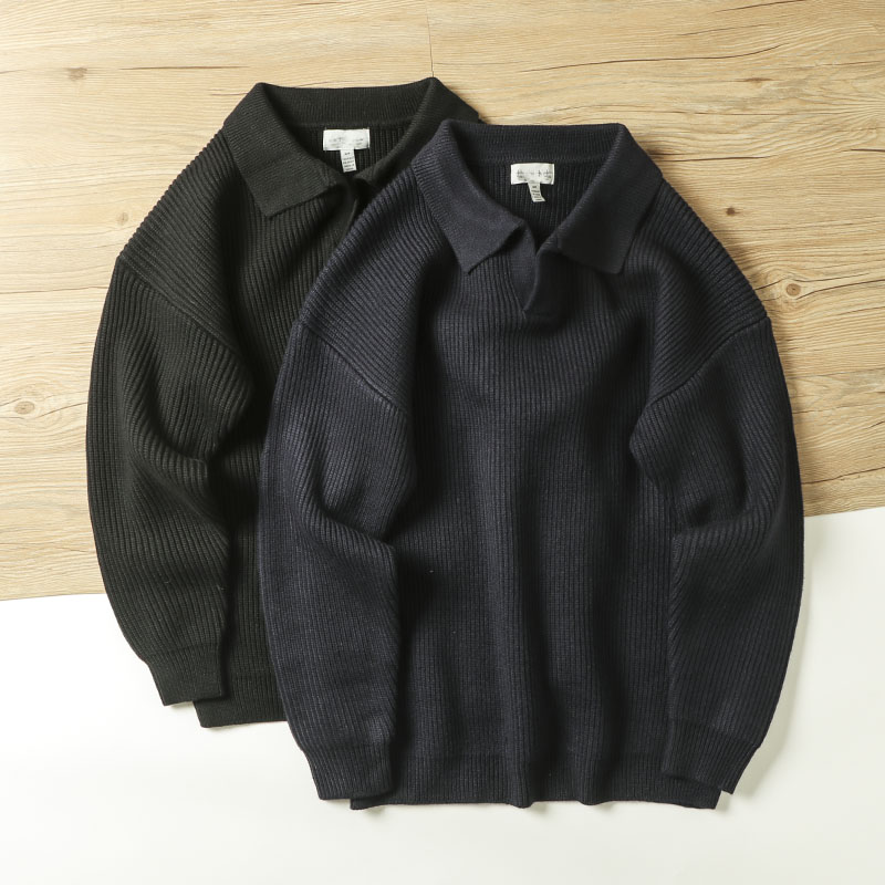 套头15羊绒翻领厚实保暖毛衣外套