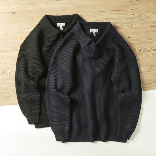 套头15羊绒翻领厚实保暖毛衣外套