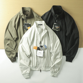 男休闲立领纯色户外工装 轰炸机 春季 复古教练夹克 外套 美式