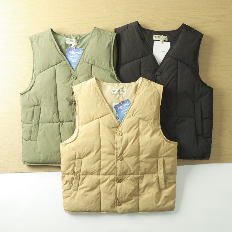 日系潮流秋冬加厚保暖宽松休闲V领防风防泼水棉马甲纯色百搭背心,男装,常规马甲,淘宝优惠券,粉丝福利购,淘宝优惠卷