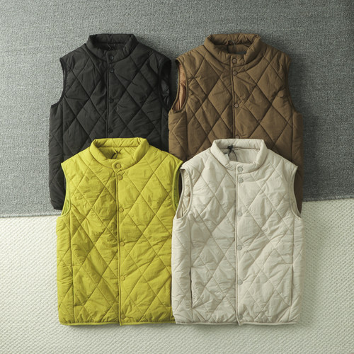 马甲情侣款复古日系绗棉保暖