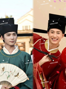 宋制乌纱帽男士官帽宋代帽子古装婚服帽子宋代交角展翅幞头女驸马