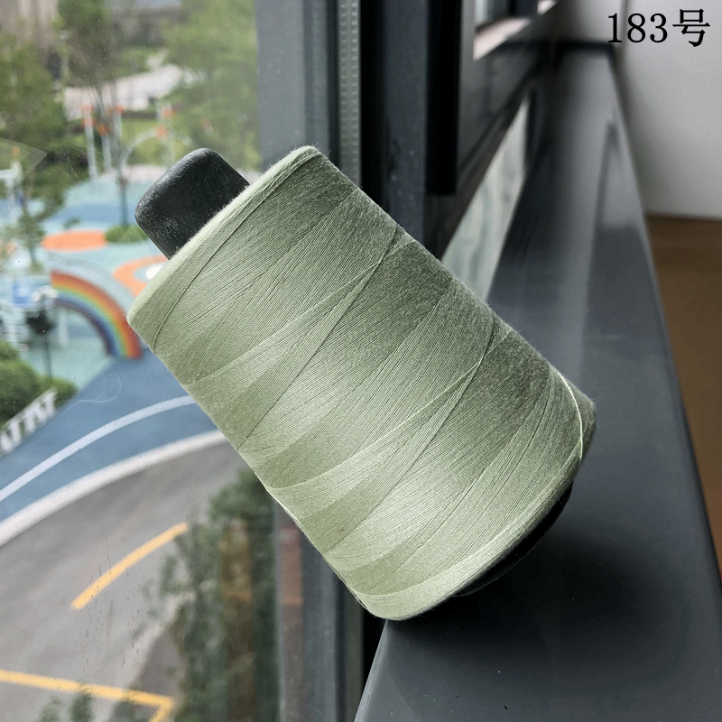 缝纫线402细线大卷5000米宝塔线纯涤纶缝纫机高速锁边平车草绿色3