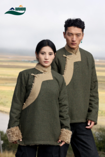 新款藏族服装男款冬季加绒加厚藏式外套保暖藏服经典时尚藏装御寒