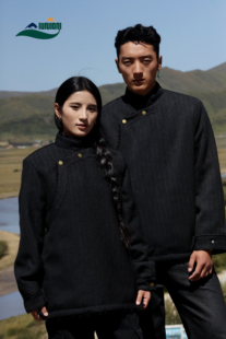 新款按扣藏装男款冬季原创设计加绒加厚藏式外套保暖小众时尚藏服