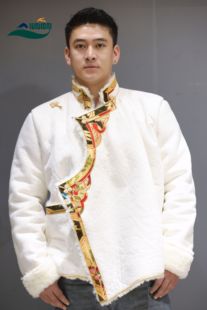 羊皮毛一体羊皮羊毛藏族男加厚外套冬季新款藏装刺绣藏式上衣藏服