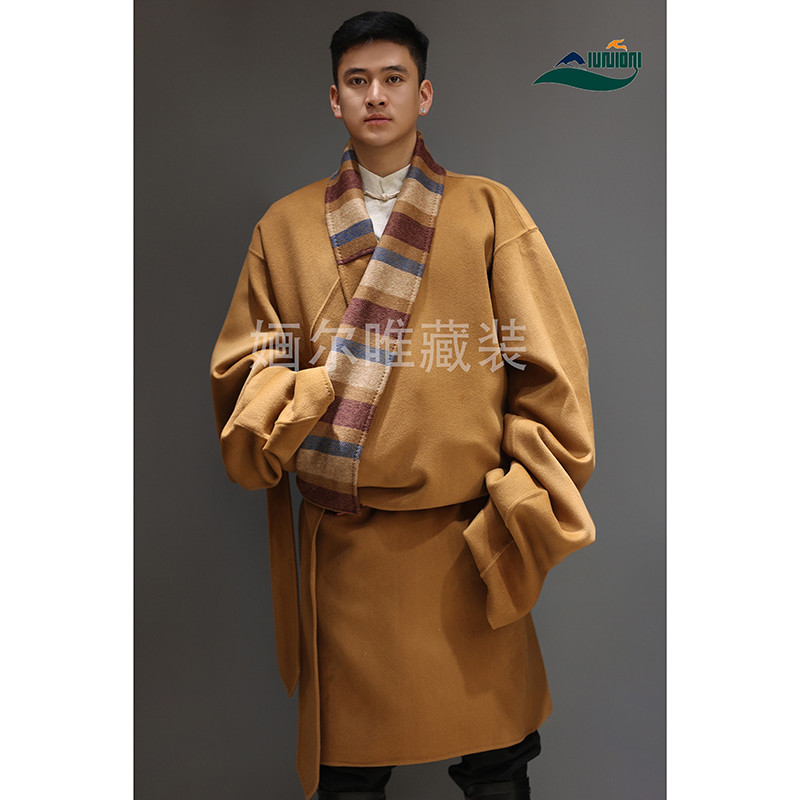 100%羊绒手工藏袍男装新款藏族时尚藏装藏服藏衣传统袍子高端大气
