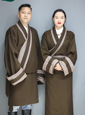 藏袍男装藏服女装康装2023新款时尚不丹服情侣装结婚照藏装
