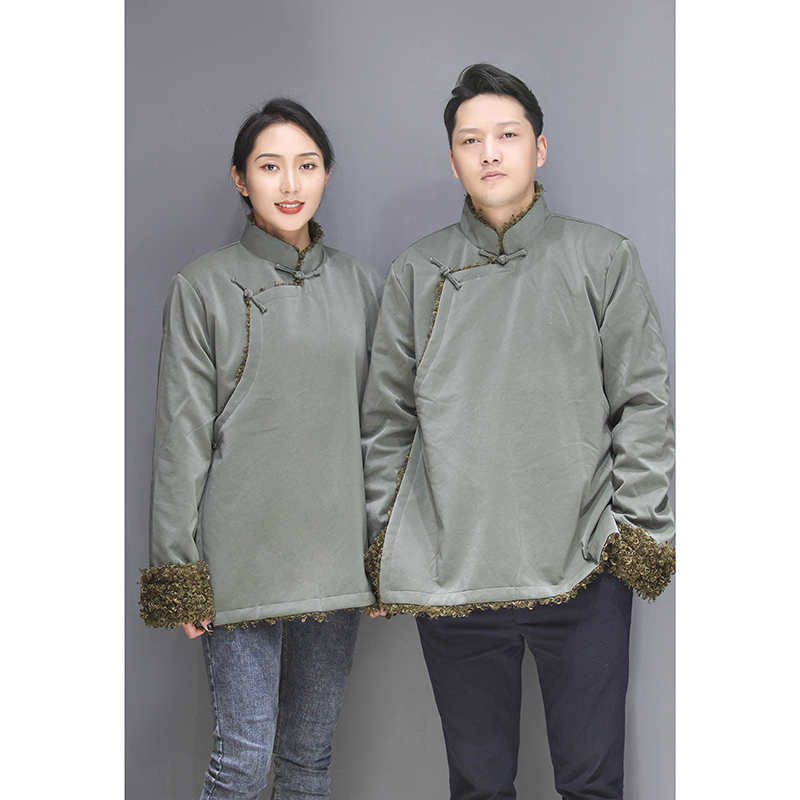 藏装加厚加绒加毛保暖外套上衣情侣款藏式冬装女新款藏服男民族风