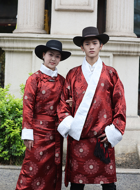 2022情侣藏装男装藏族结婚照服装藏服女装结婚服藏袍不丹服西藏服