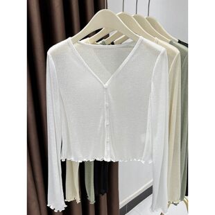 大码胖MM极简风披肩薄纱罩衫开衫女夏季薄款配吊带裙外搭短款外套