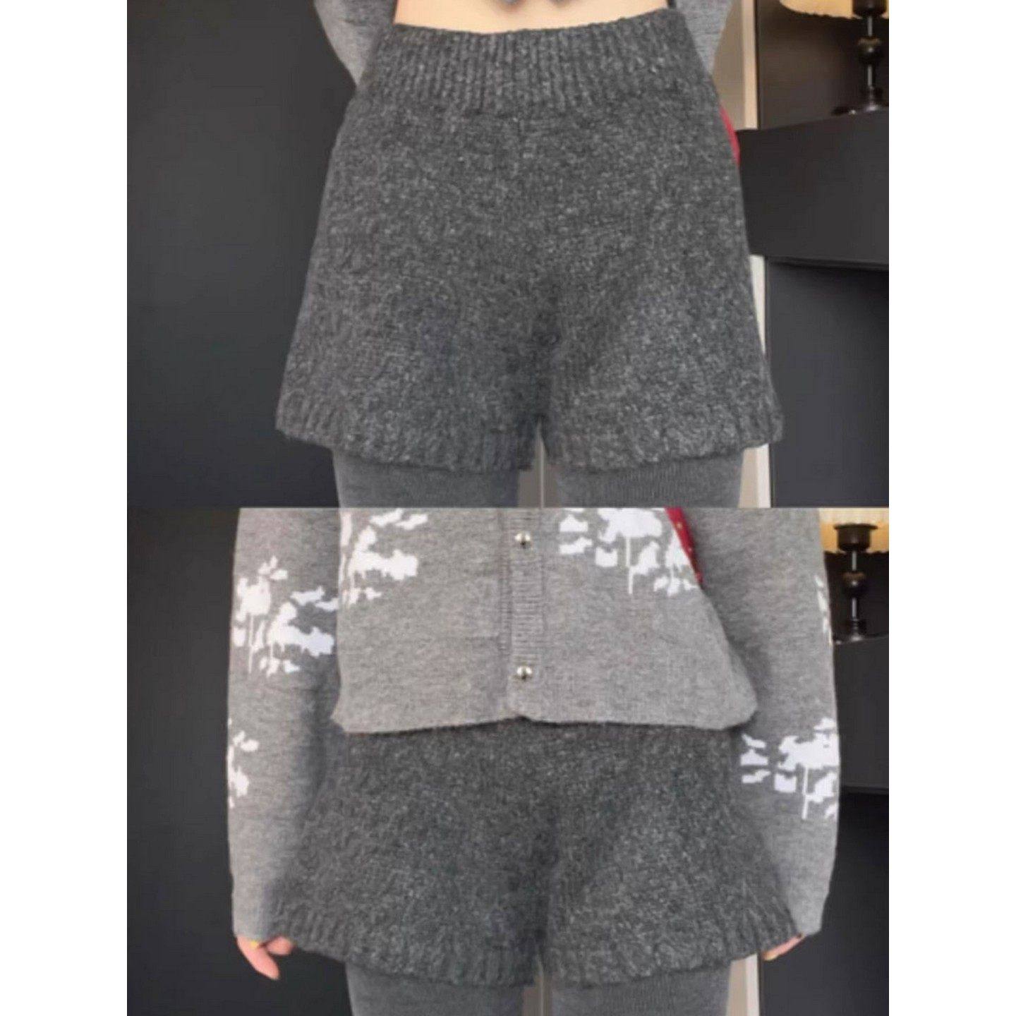 大码胖MM灰色针织毛线短裤女秋冬季高腰修身a字叠穿显瘦打底靴裤,女装/女士精品,休闲裤,淘宝优惠券,粉丝福利购,淘宝优惠卷