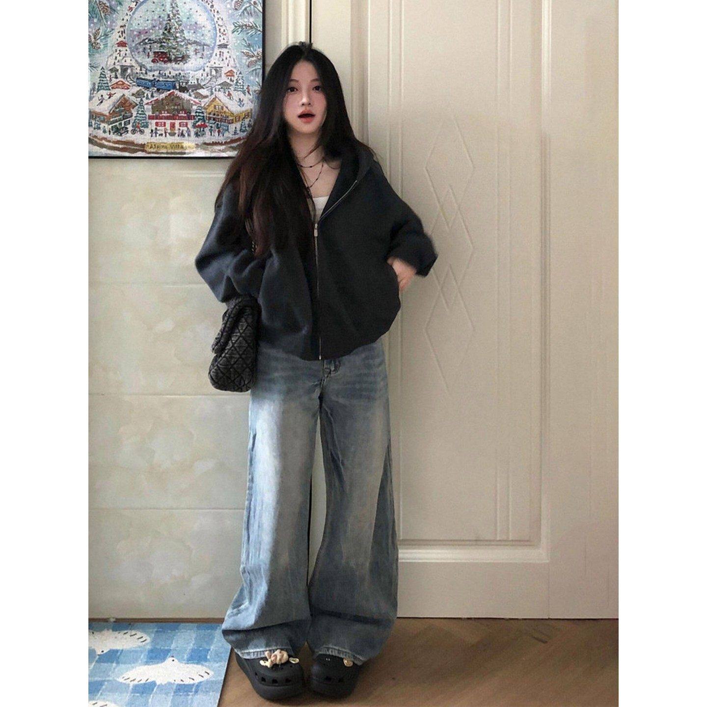 大码胖mm美式复古连帽卫衣外套女春季新款宽松显瘦气质开衫上衣潮,女装/女士精品,卫衣/绒衫,淘宝优惠券,粉丝福利购,淘宝优惠卷