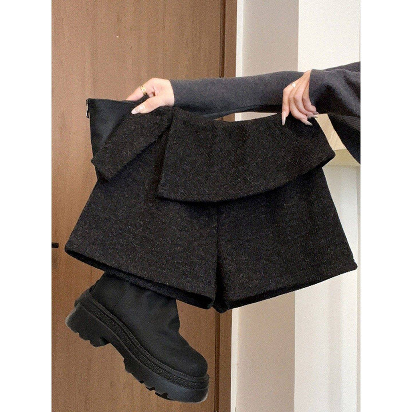 大码胖MM美式辣妹毛呢休闲短裤女春秋季黑色开叉外穿高腰打底裤子,女装/女士精品,休闲裤,淘宝优惠券,粉丝福利购,淘宝优惠卷