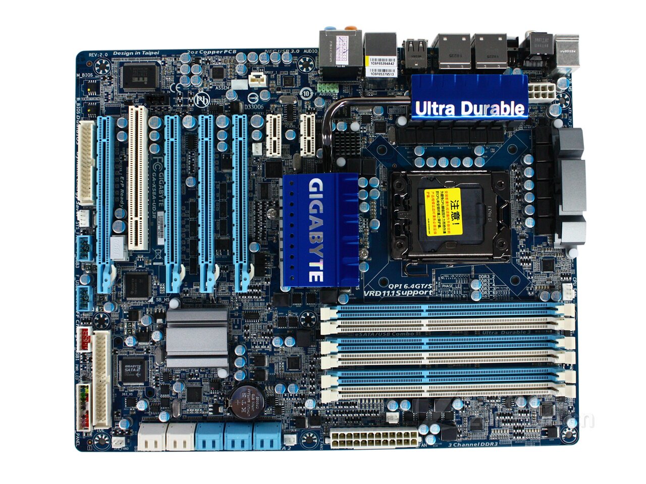 技嘉ga-x58-ud3r 主板 1366针 sata3 usb3 x5670 w3680