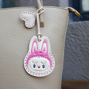 手工真皮小兔挂件可爱卡通包包挂饰门禁卡套适用airtag保护套定制