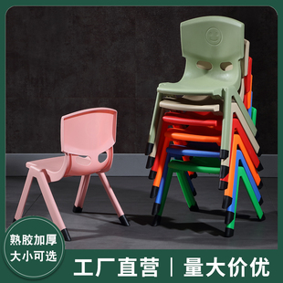 加厚儿童靠背椅家用小孩餐椅宝宝椅子折叠小板凳幼儿园防滑塑料凳