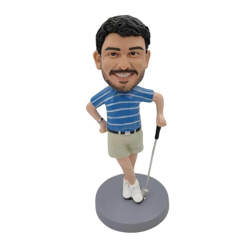 定制软陶人偶真人雕塑手办礼物摇头公仔(bobbleheads)高尔夫款