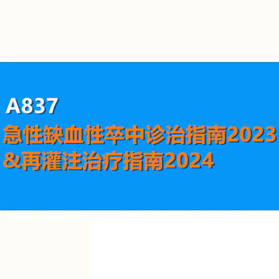中国急性缺血性卒中诊治指南2023及再灌注治疗指南2024(共两份)