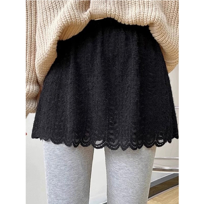 蕾丝屁帘女下摆冬季卫衣叠穿内搭遮屁股神器打底鲨鱼芭比裤内衬裙