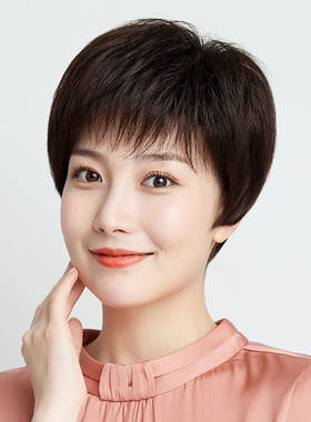 自然中老年假发女短发