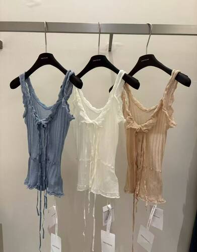 sensefeeling2026春夏新款韩版时尚百搭显瘦蕾丝边吊带背心女