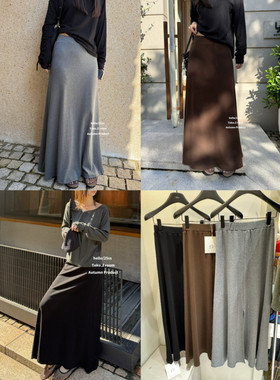 TOKO.Z 2025秋季新款松紧腰压褶时尚显瘦休闲百搭半身裙 25502#