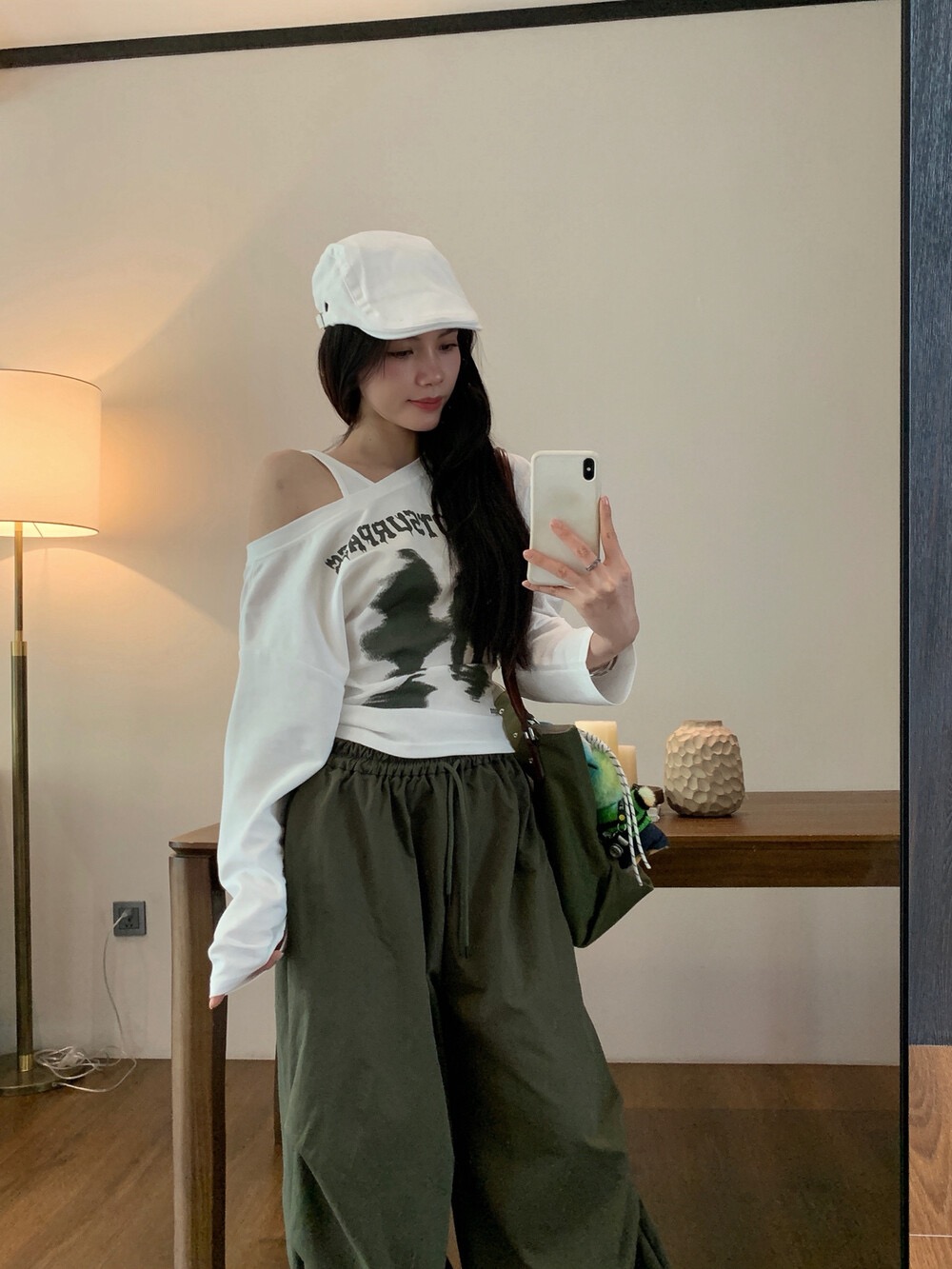 VT十三行正版高腰宽松垂坠直筒阔腿休闲裤2025秋季新款女长工装裤