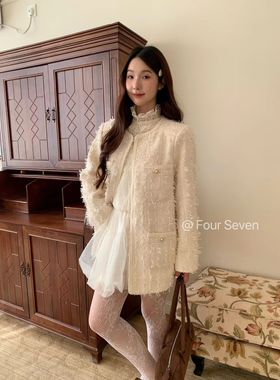 Fourseven十三行正版内搭打底花边波点上长袖衬衫蕾丝花朵设计感