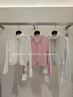 sensefeeling韩系新款时尚高品质立领拉链双外套休闲夹克薄防晒