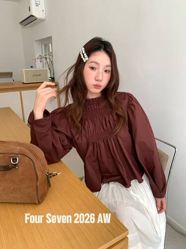 Fourseven2026秋季新韩版宽松显瘦百搭长袖衬衫女设计感小众拼接