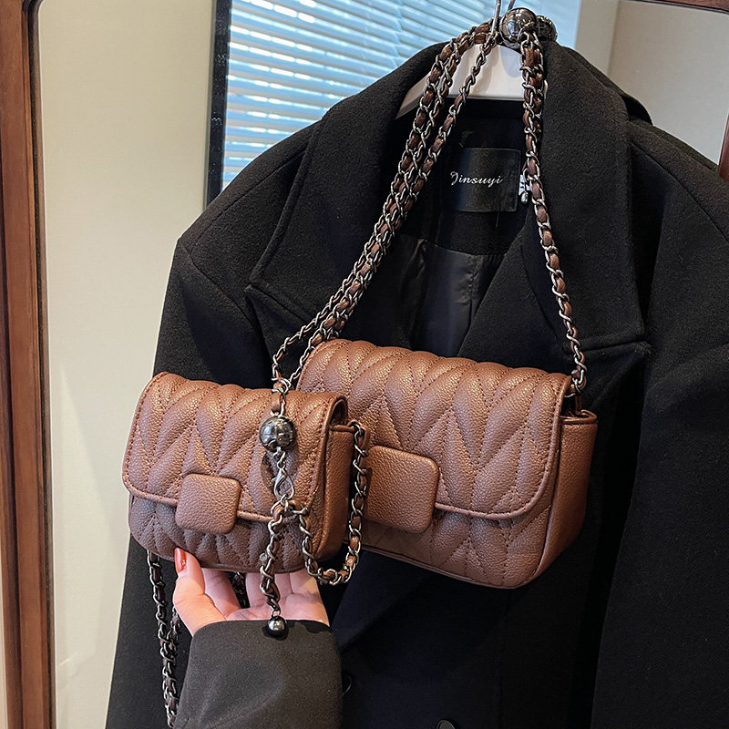 复古质感时尚小包包女包2025新款绣线菱格小方包高级感单肩斜挎包,箱包皮具/热销女包/男包,小方包,淘宝优惠券,粉丝福利购,淘宝优惠卷