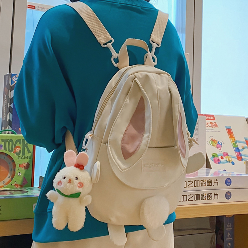 日系ins可爱兔子软妹书包女学院风萌系学生双肩包卡通少女斜跨包