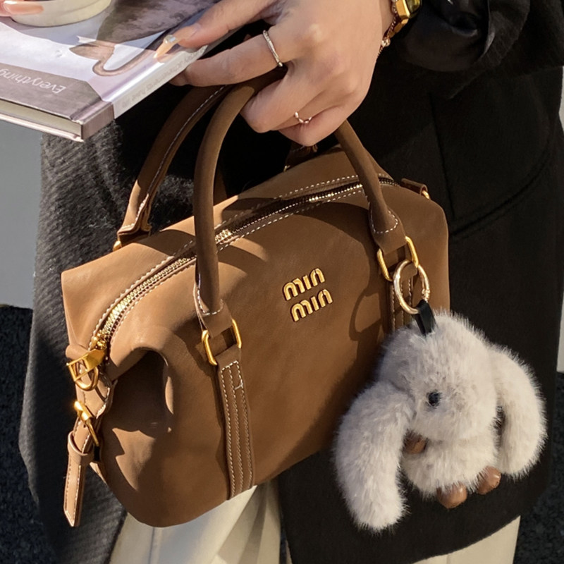 小众复古手提保龄球包女包2025新款大容量通勤单肩包斜挎波士顿包,箱包皮具/热销女包/男包,波士顿包,淘宝优惠券,粉丝福利购,淘宝优惠卷