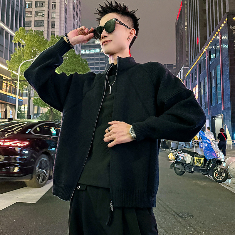 MC196/特P88控128简约高品质网红立领外套针织开衫毛衣男2,男装针织衫/毛衣,电商A256