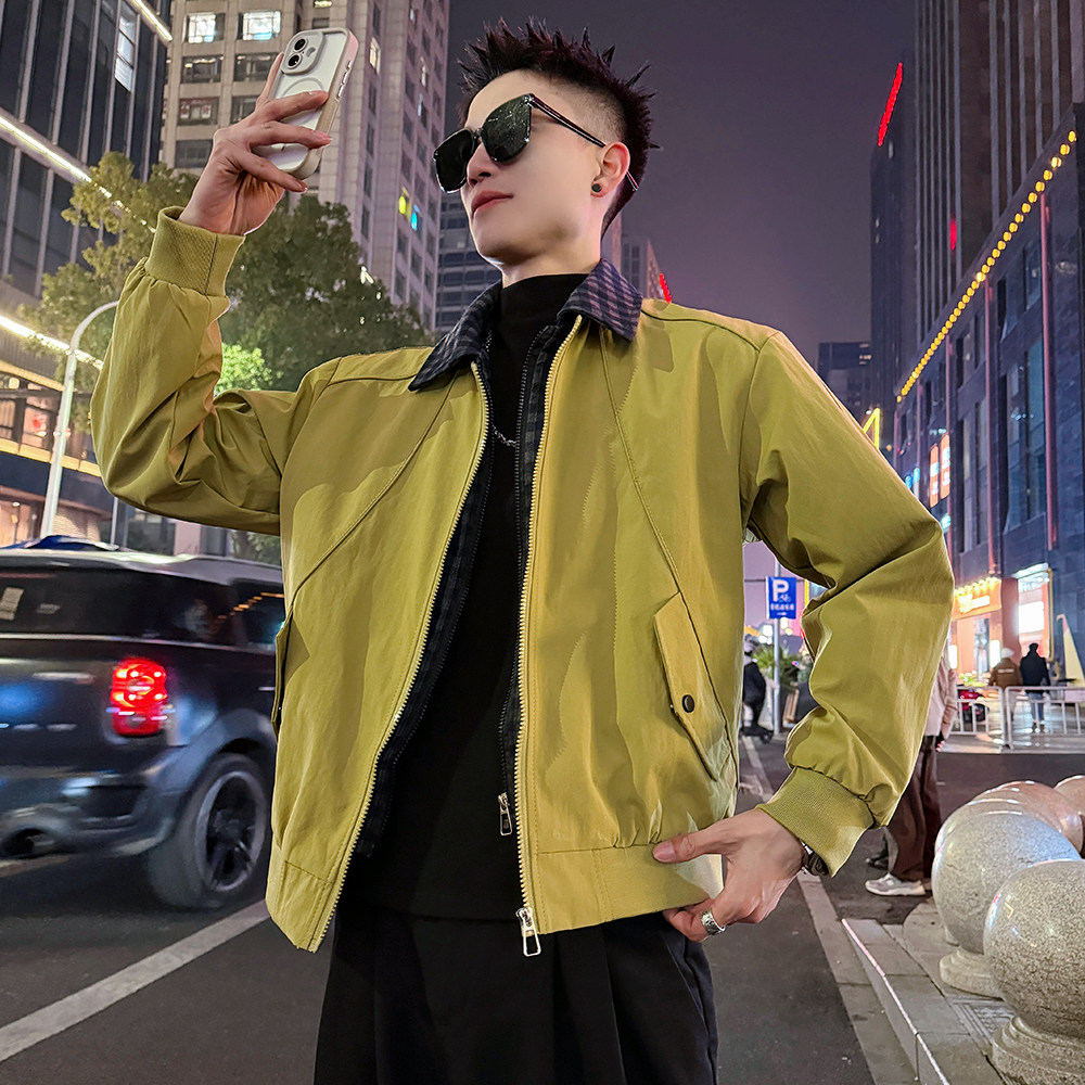 J188/P108控155蓝格子假两件结构款夹克外套男1,男装夹克,电商A256