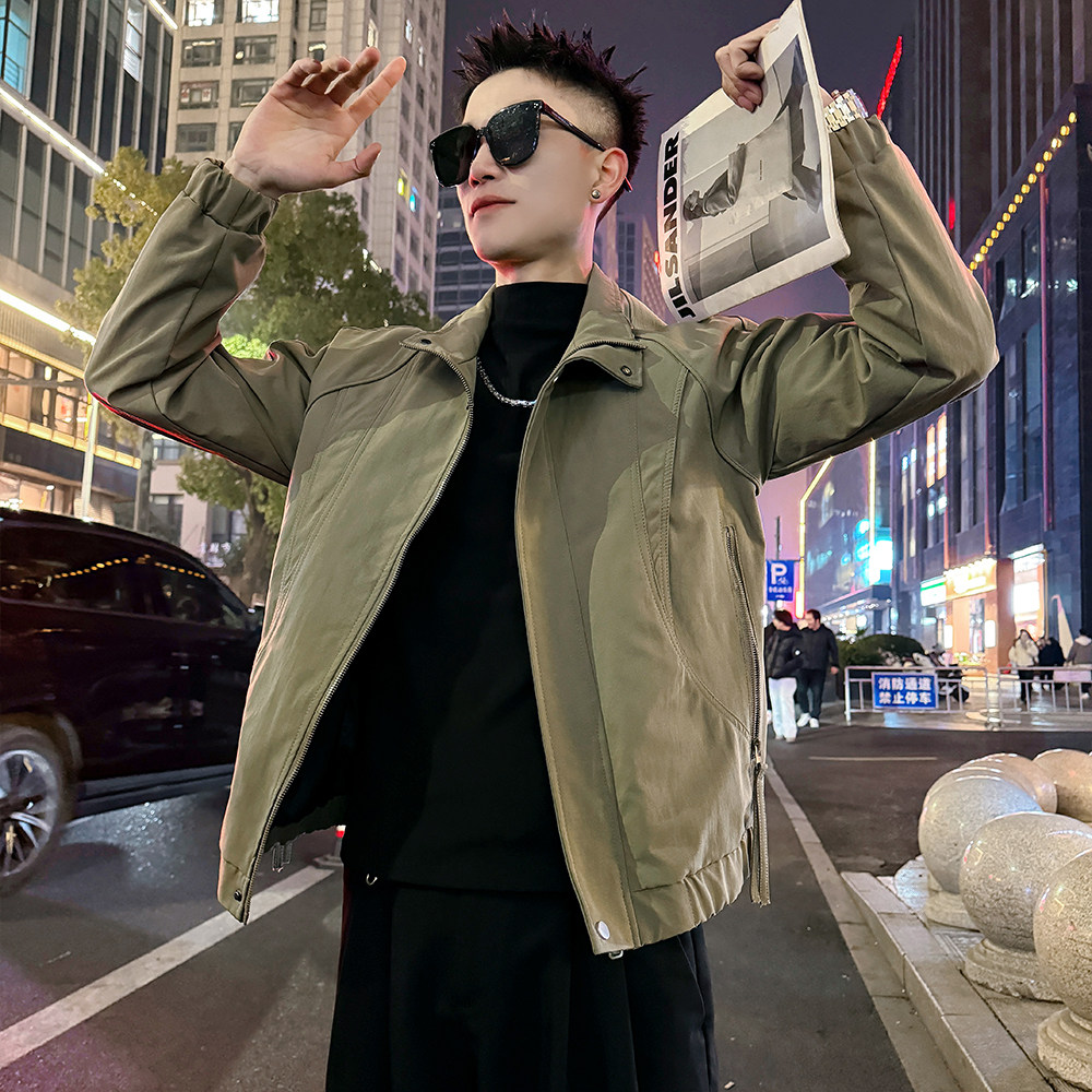 J195/P98控145立领插肩袖结构跑量款外套夹克男3，男装夹克，电商A256