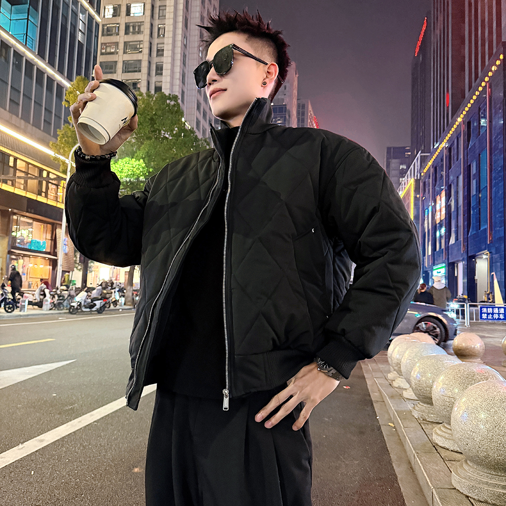 A205/P148控198菱形格针织立领外套上衣男2，女装短外套，电商A256