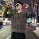 MC226/P98控138半开圆领小V领复古混纺织法毛衣1，男装针织衫/毛衣，电商A256