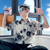 T252-P58控88复古花衬衫短袖小伙男夏1，男装T恤，电商A256