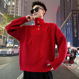 MC222/P98控138装饰扣立领立体织法新年毛衣1，男装针织衫/毛衣，电商A256