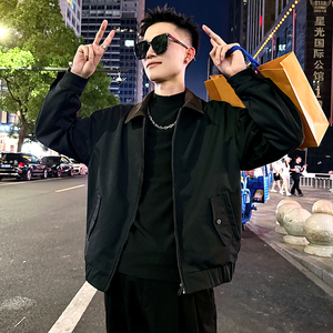 J173/P98控138 简约撞色灯芯绒领夹克痞帅小伙帅气外套男2图片